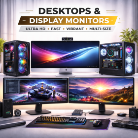 Desktop, C.P.U & Monitors